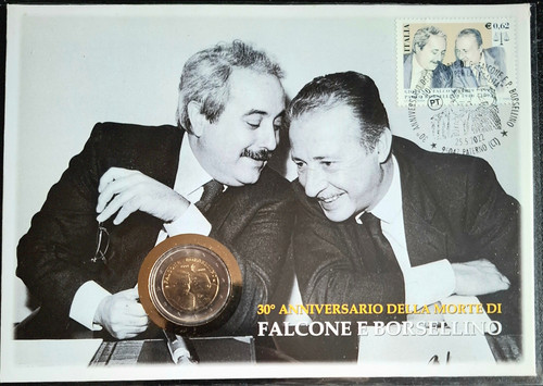 Moneta falcone e - 2€,