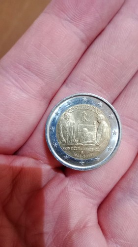 Moneta rara costituzione - moneta, 2€