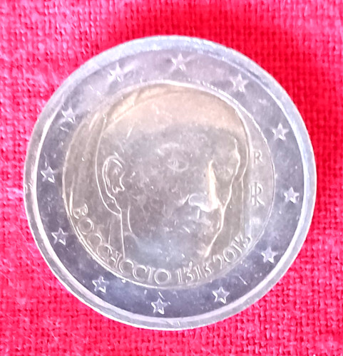 Moneta euro rara boccaccio - rara,